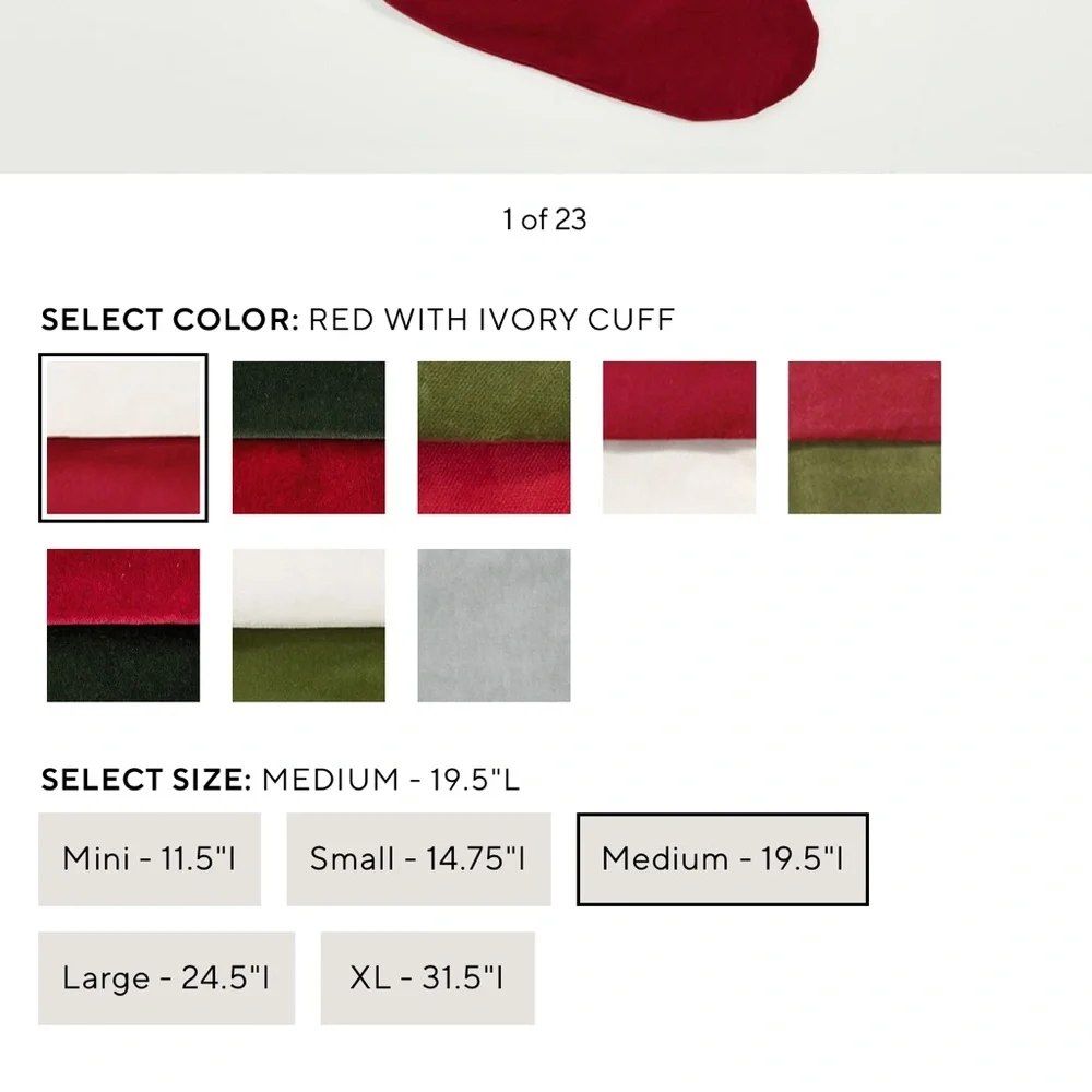 Pottery‎ Barn Red Velvet Christmas Stocking - Monique